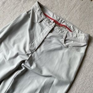 Prada High Waisted Light Grey Nylon Trousers